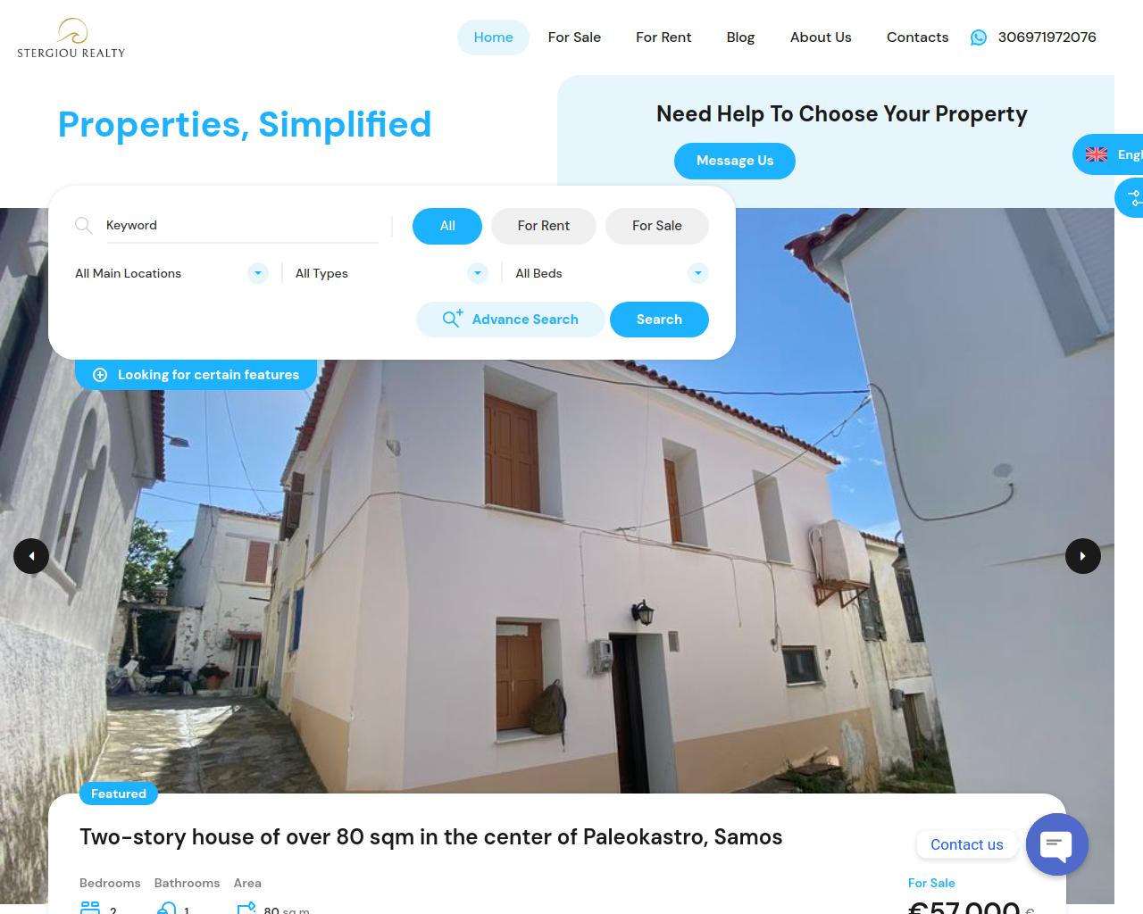 stergiourealty-com Website Development for a Real Estate Agency on the Island of Samos